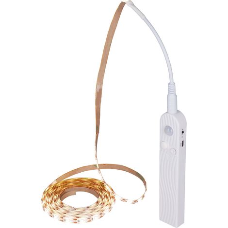 Bande lumineuse à détection de présence humaine par radar, 5 V, 3 mètres, 180 LED, étanche, pour éclairage d'ambiance et lumière chaude. (1/5)