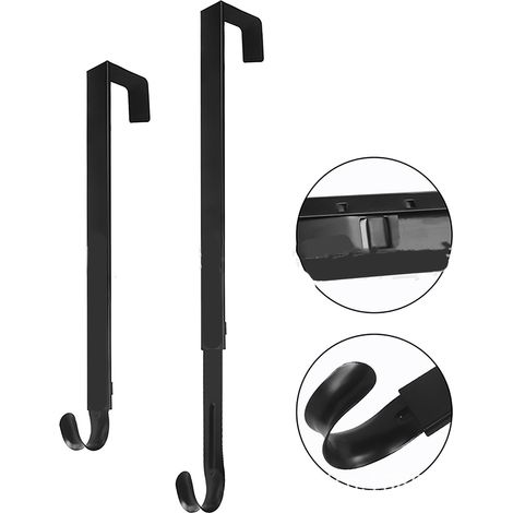 Verstellbarer Türkranz, robust, Türhänger, Türhänger aus Eisen, Weihnachtskranz, Schwarz (1/5)