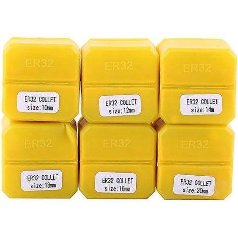 Jeu de 6 pinces ER32 pour machines de gravure CNC et machines-outils de fraisage et de tournage 10–20 mm