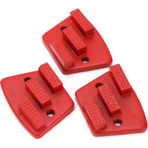 3 Pièces Disques Diamantés Trapézoïdaux pour Béton, Lames Trous en T Rouge Grain 60