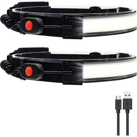 Rechargeable Headlamp LED Headlights Wide Beam 5 Modes Lightweight Waterproof Headlamp Flashlight Head Red Light for Camping Hiking The Dark (1/5)
