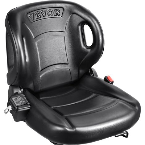 VEVOR Siege de chariot elevateur universel, siege de tracteur avec dossier a angle reglable, micro-interrupteur et ceinture de securite, siege elevateur enveloppant pour tracteur, chargeur, pelle