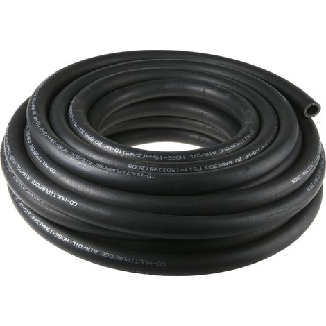 Rs Pro – Tuyau à air comprimé 19mm x 25m – NBR, SBR noir – Pression max 20 bars – Pour outils à air comprimé professionnels