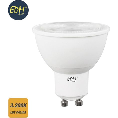 Lampadina LED Dicroica EDM GU10 7W 550lm 3200K Luce Calda 45° Ø5x5.5cm