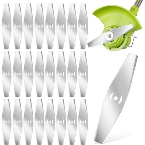 Lames métal de rechange pour débroussailleuse, lot de 24 pièces pour coupe-bordure et tondeuse (1/4)