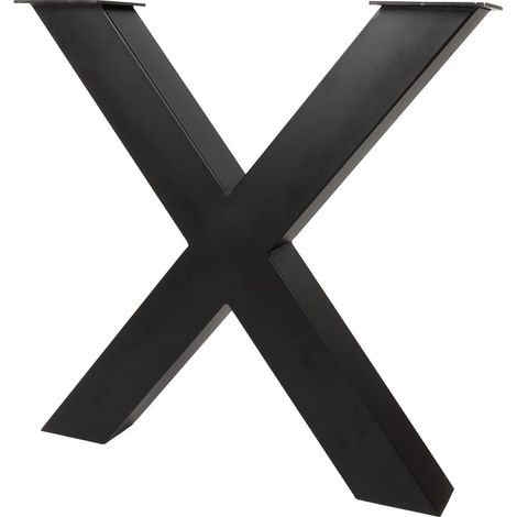 X-Bein Tischbeine Schwarz Stahl - 71 cm - Pro Stück