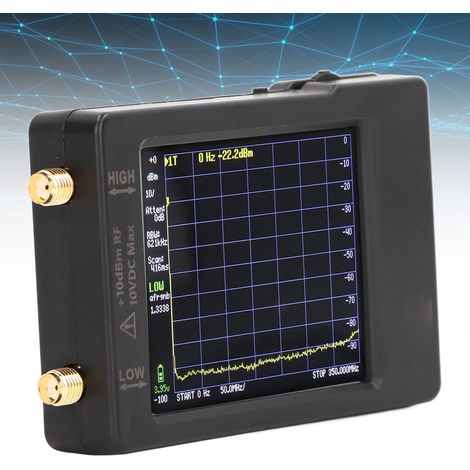 Analyseur de spectre portable TinySA de 2,8 pouces. Prend en charge les bandes de fréquences de 100 kHz à 350 MHz et de 240 MHz à 960 MHz. (1/5)