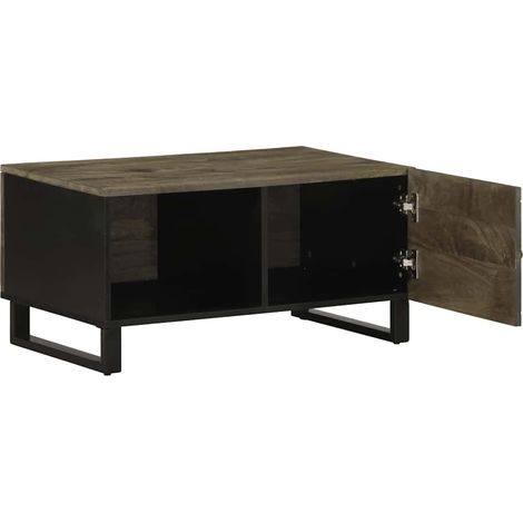 Maison Exclusive - Tavolino da Salotto Nero 80x50x40 cm in Legno Massello di Mango (1/5)