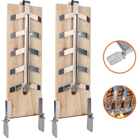 Randaco Set di 2 supporti per salmone fiamma con supporti in acciaio inox molto stabili