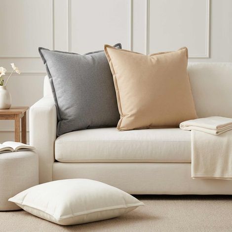 vidaXL Housse de coussin 2 pc HOUTEN Gris nuage 70 x 70 cm (1/5)