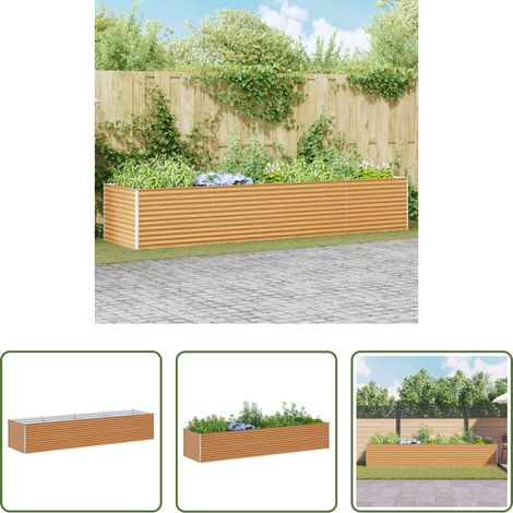 Pot extérieur - Jardinière surélevée 390 x 100 x 68 cm Acier galvanisé (1/5)