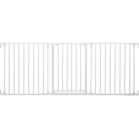 Baby Gate, 3-Panel Hardware-Mounted Metal, 74.5-198 cm (1/5)