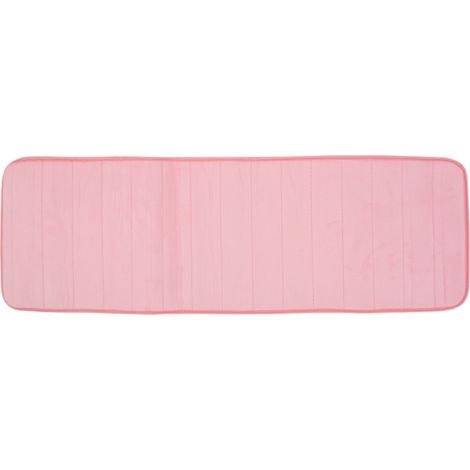 Alfombra/felpudo de espuma viscoelástica absorbente antideslizante de 120x40 cm para cocina, dormitorio o puerta, color rosa.