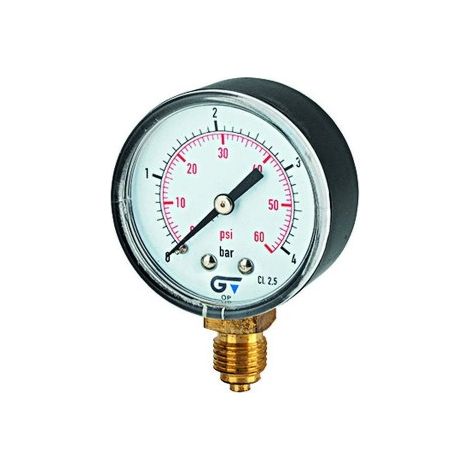 MANOMETRO DM 63 GLICERINA POST.1/4" INOX AISI 604 - GENEBRE