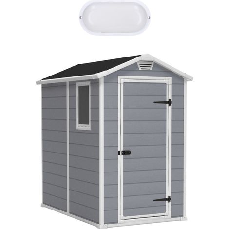 Keter Manor 4x6 abri de jardin + plafonnier LED inclus (230447-WO744)