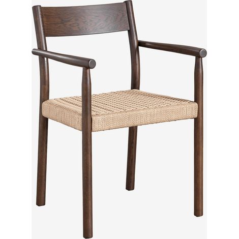 Confezione da 2 sedie da giardino in legno di rovere e corda intrecciata Mara SKLUM            