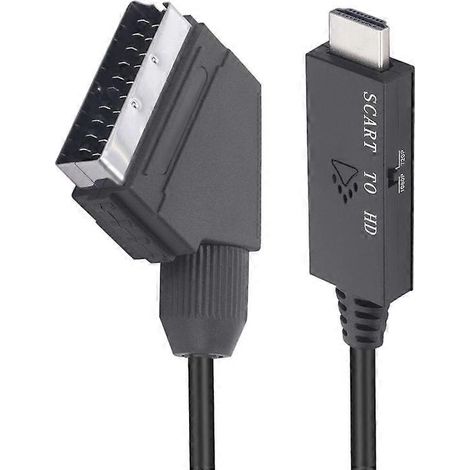 Câble convertisseur SCART vers HDMI compatible audio/vidéo, câble de conversion 1 m pour TVHD, décodeur VHS et DVD ( ) (1/5)