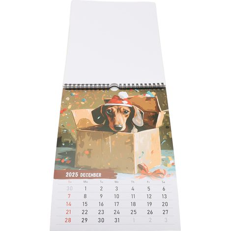 Calendrier 2025 Teckel - Images claires et amusantes sur le thème des chiens - Calendrier mensuel mural pour les amoureux des chiens (1/5)