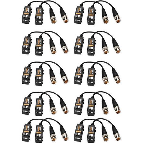 Émetteurs-récepteurs passifs balun vidéo CCTV à paires torsadées 8 MP, compatibles avec les caméras AHD/CVI/TVI 4K et les câbles UTP Cat5e/Cat6. (1/5)