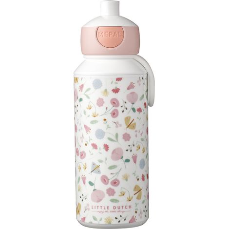 Bouteille pop-up Mepal Campus Little Dutch Flowers and Butterflies 400 ml Rose/Blanc