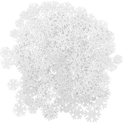 Tranches de bois de flocon de neige, 200 pièces, 20mm 25mm 30mm 35mm, ornements de flocon de neige blanc de nol pour décoration artisanale DIY (1/5)