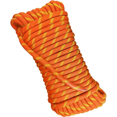 10mm 80m Corde Statique certifiée UIAA Sauvetage Alpinisme Nylon haute résistance anti-abrasion, adapté à l'escalade, expéditions et tous travaux extérieurs, orange réfléchissant (1/5)