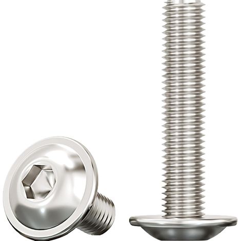 Vis à Tête Cylindrique à Six Pans Creux, M8x35mm Vis à Bride Acier Inoxydable A2 V2A Boulon à Tête Hexagonale pour Les Connexions Mécaniques, 10 Pièces (1/5)