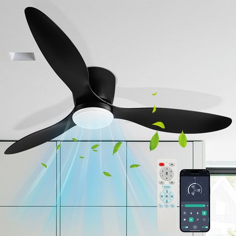 Randaco Ventilatore da Soffitto LED Dimmerabile 132 cm con Telecomando per Luci da Camera e Soggiorno