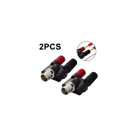 Adaptateur répartiteur coaxial BNC femelle vers double prise banane femelle (lot de 2) (1/5)