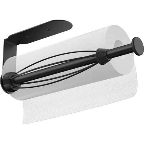 porte-essuie-tout de cuisine-Acier inoxydable-Fixation murale -noir (1/5)
