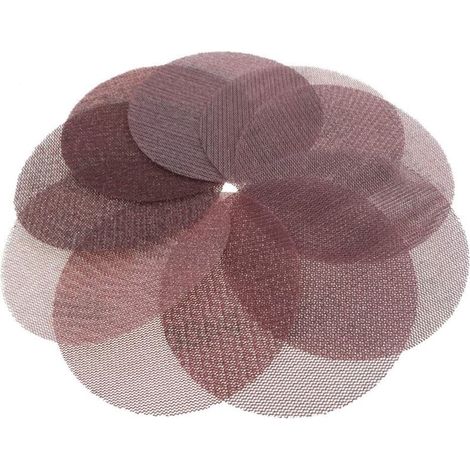 Lot de 15 disques de ponçage ronds en maille de 125 mm sans poussière pour flocage - Grain 120-pour polir la peinture et éviter l'encrassement (1/2)