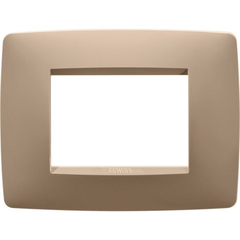 PLAQUE ONE RECTANGULAIRE 3P CUIVRE DOUX GEWISS GW16103VX
