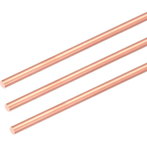 3Pcs Barres Rondes En Cuivre naturel 99,99%, Diamètre 2mm / 0,08" Longueur 10,2" Barres En Cuivre Nu Métal Barre Pour Tournage Bricolage Métal Loisirs Jardinage Industrie (1/5)