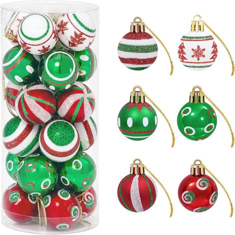 Set di Palline di Natale 72 pz Rosso, bianco e verde Ø 3 cm vidaXL (1/5)