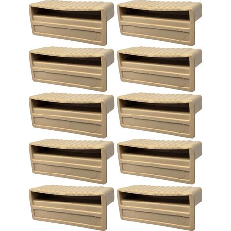 10x Embout support de latte monolatte 63 x 8 mm en plastique pour sommier cadre bois Embout Lit Meuble Fixation Languette Agrafe Vis, Beige (1/5)