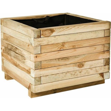 FIORIERA IN LEGNO QUADRATA - 40X40X30CM (1/2)