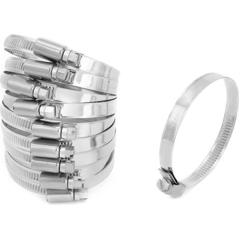 52mm à 76mm Dia Range 201 Edelstahl Deutscher Typ Schlauchschelle 10 Stck