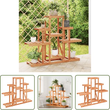 The Living Store Support à fleurs 110x25x96 cm bois massif de sapin - Support Plante - Support Fleur - Rangement Jardin - Meuble Extérieur - Decoration Intérieur (1/5)