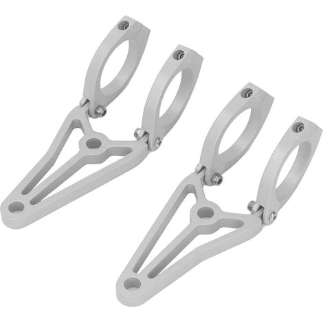 Support Moto 2 Pièces, Support de Phare pour Fourche 33-41mm, Argent, Tube de Fourche, Fixation Lampe, Remplacement Suzuki (1/5)