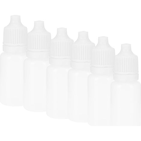 Lot de 50 flacons compte-gouttes vides de 5 ml pour liquides oculaires, souples et munis de bouchons blancs. (1/5)
