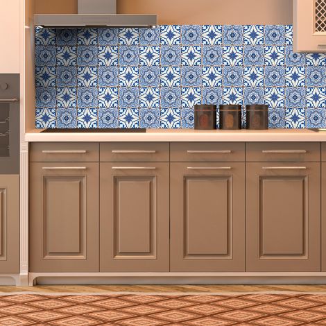 Sticker Mural Carrelage adhésif Cuisine Salle de Bain - 30 STICKERS CARRELAGES AZULEJOS JAVIER - 30stickers10x10cm (1/5)