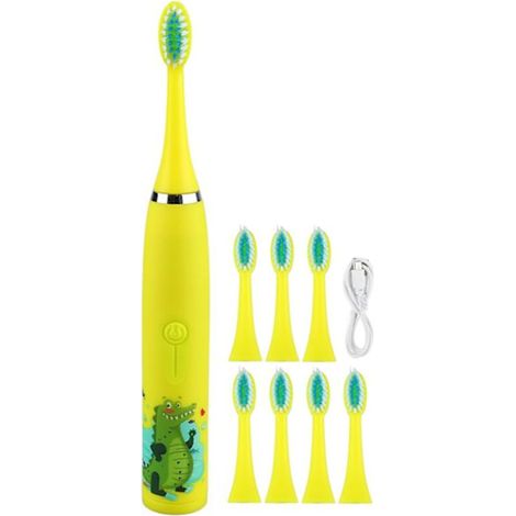 Brosse À Dents Électrique - Rechargeable USB - 4 Vitesses - 8 Têtes Interchangeables - Pour Enfants - 1 Pièce (1/2)