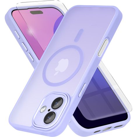 Custodia per iPhone 16 Plus, MagSafe, finitura opaca, viola + pellicola protettiva per lo schermo (1/4)