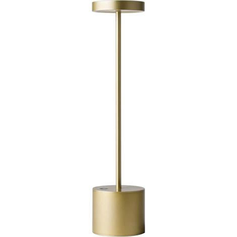 Wireless LED table lamp, small rechargeable metal desk lamp, 2 dimming levels, modern hotel restaurant bedroom (1/4)