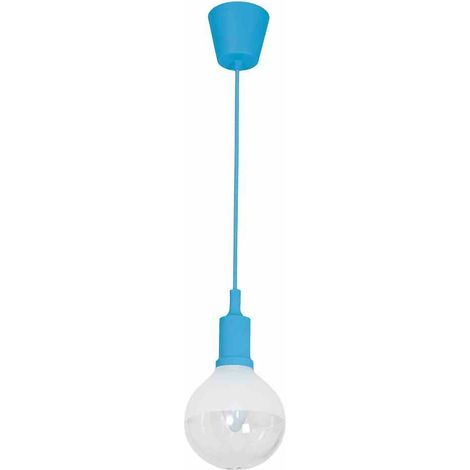 Suspension Milagro Bubble LED 9W bleue Ø12cm verre