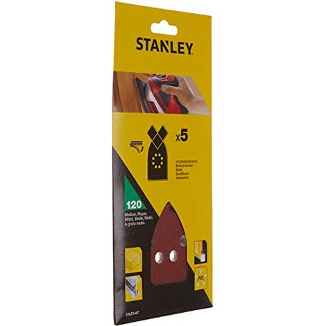 STANLEY - 5 FOGLI VELCRO A PUNTA PER MULTILEVIGATRICI - GRANA 120