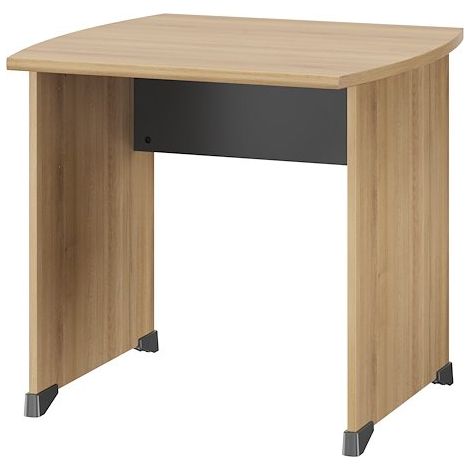 Bureau droit chêne L 80 x P 80 cm piètement plein bois - Jazz (1/3)
