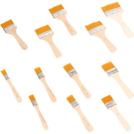 12 Pcs brosse,poils en nylon,manche en bois,cuisine,jardinage,peinture (1/5)