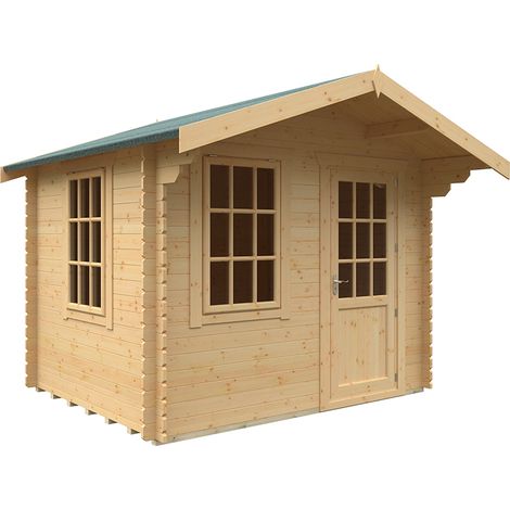 8x10 The Carrington 28mm Cabin - L235 x W295 x H261.6 cm - Solid Wood/Softwood/Pine - Natural