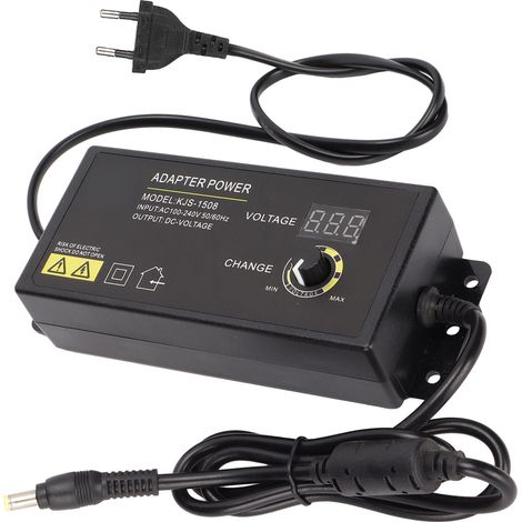Adaptateur secteur 120 W 5 A 3-24 V avec affichage numérique LED, tension et vitesse réglables, prise UE (1/5)